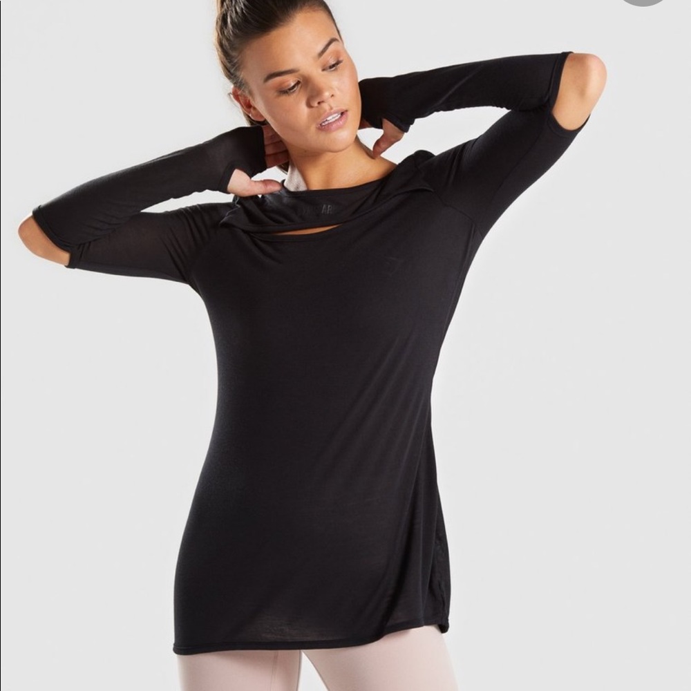 Gymshark cut out long sleeve black workout size XS